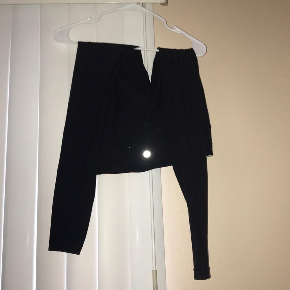 Lulu lemon black wunder under reversible leggings